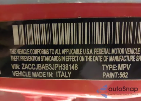 2018 Jeep Renegade Upland Edition 4X4 из США, поврежденный, VIN ZACCJBAB3JPH38148